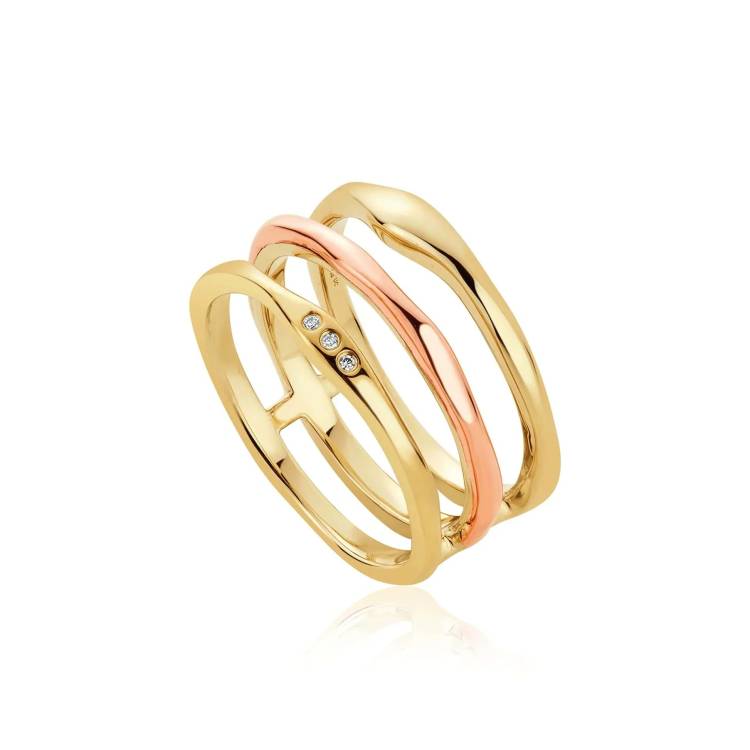 Clogau Ripples 9ct Gold Laboratory Grown Diamond Ring - N