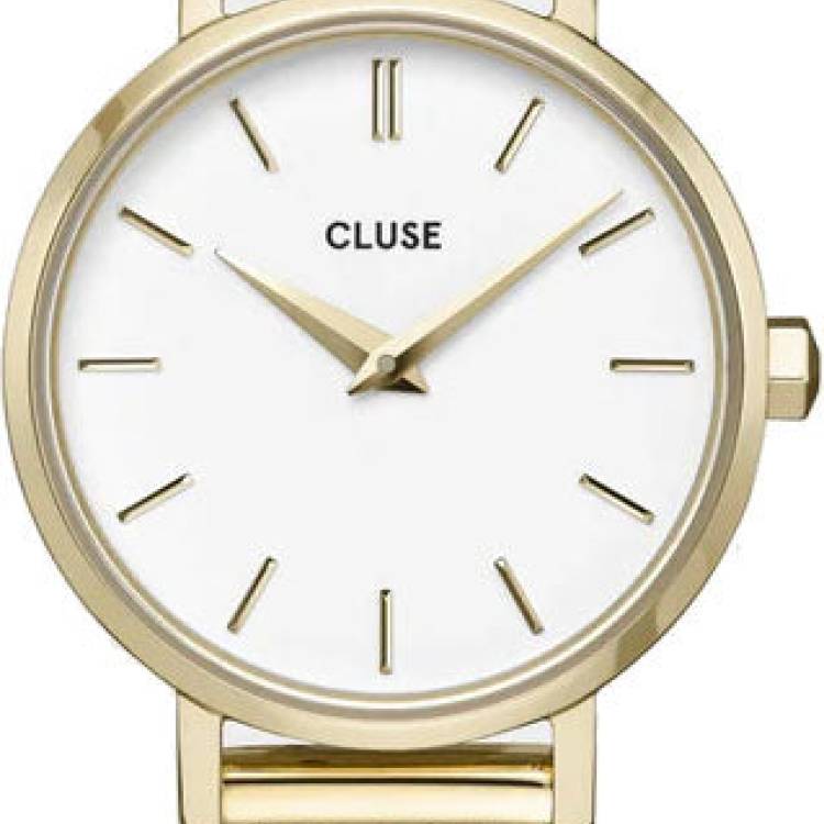 Cluse Watch Boho Chic Petite Mesh White Gold - White