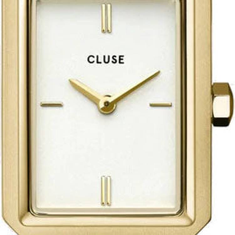 Cluse Watch Fluette Leather Black Lizard Gold - White