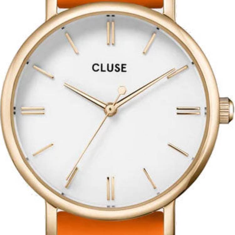 Cluse Watch Pavane Petite Silicone Orange Gold - White