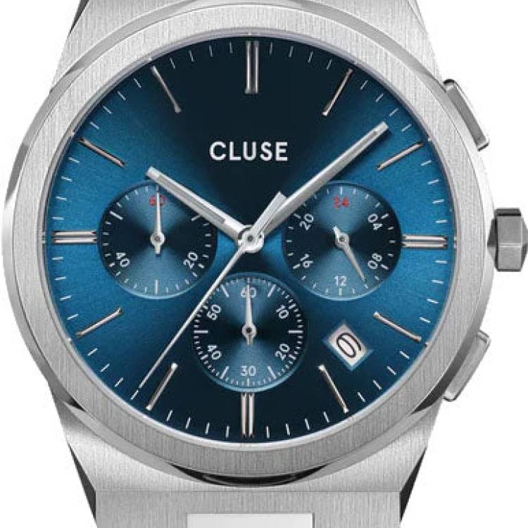 Cluse Watch Vigoureux Chrono Blue Silver - Blue