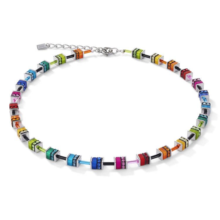 Coeur De Lion GeoCUBE Classic Polaris Rhinestone Necklace - Silver