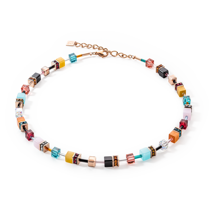 Coeur De Lion GeoCUBE Iconic Multicolour Expressive Necklace - Silver