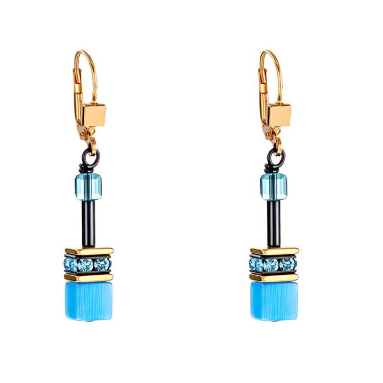 Coeur De Lion GeoCUBE Multicolour Rainbow Hook Earrings - Silver
