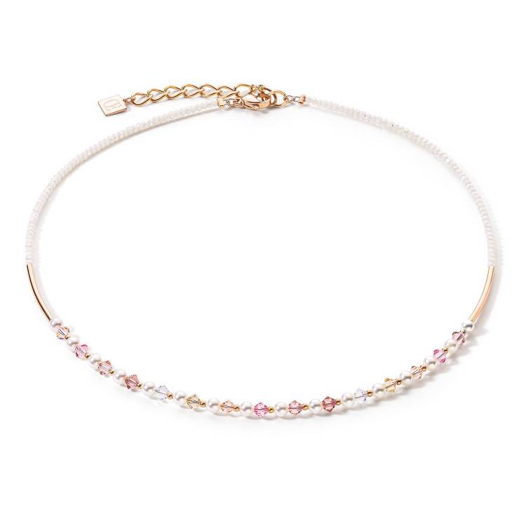 Coeur De Lion Princess Pearls Light Rose Necklace - Silver