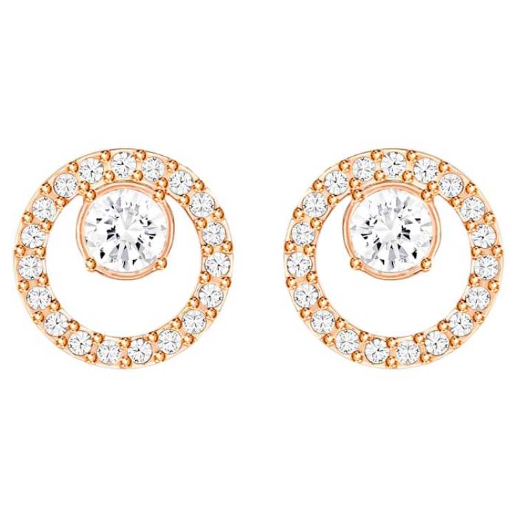 Swarovski Creativity Rose Gold Plated Circle Earrings