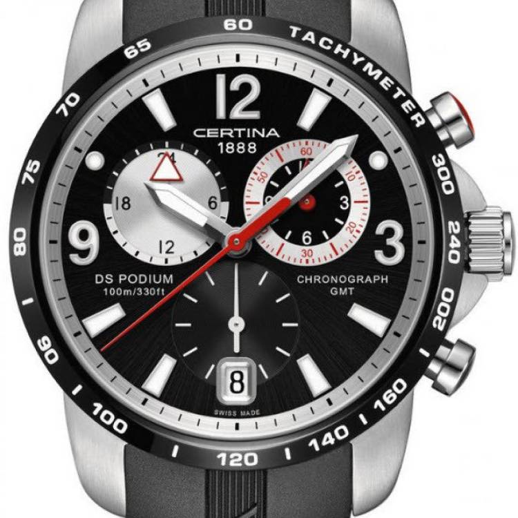 Certina Watch DS Podium Big Size Chrono GMT Quartz - Black