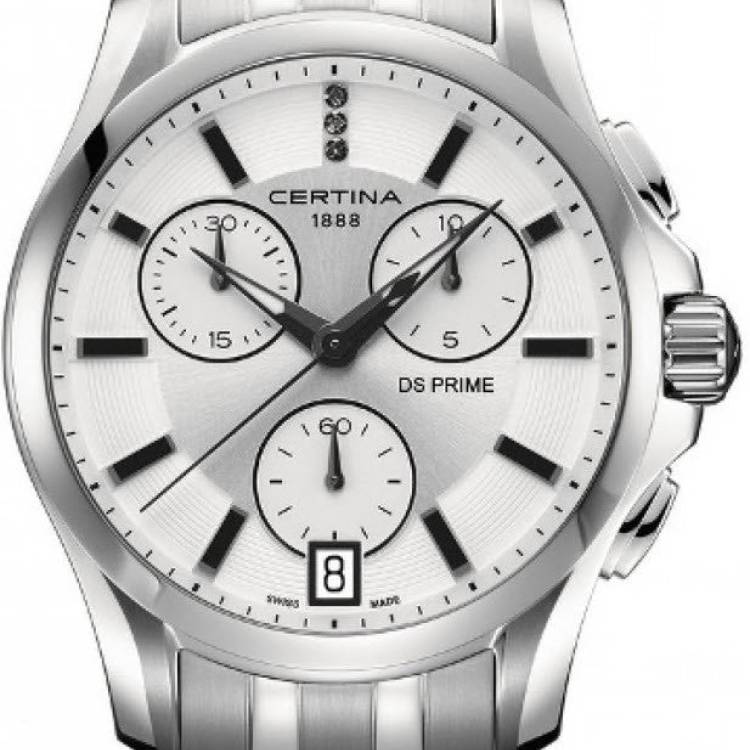 Certina Watch DS Prime Lady Round Chrono Quartz - Silver