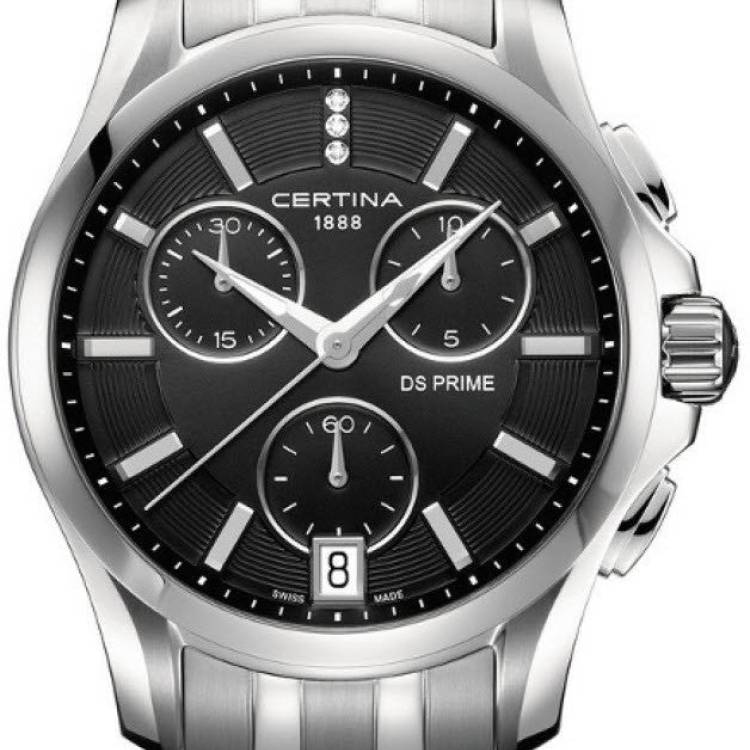 Certina Watch DS Prime Lady Round Chrono Quartz - Black