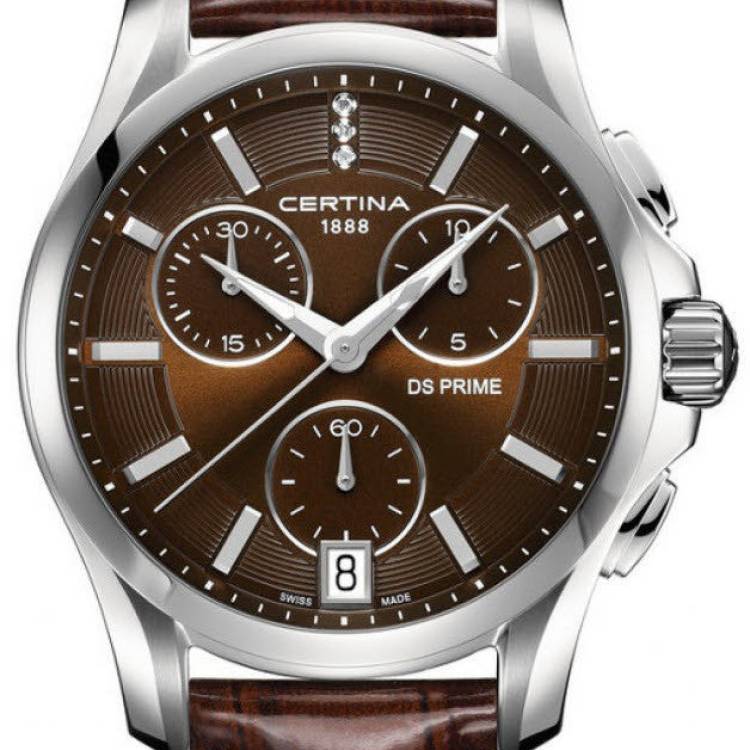 Certina Watch DS Prime Lady Round Chrono Quartz - Brown