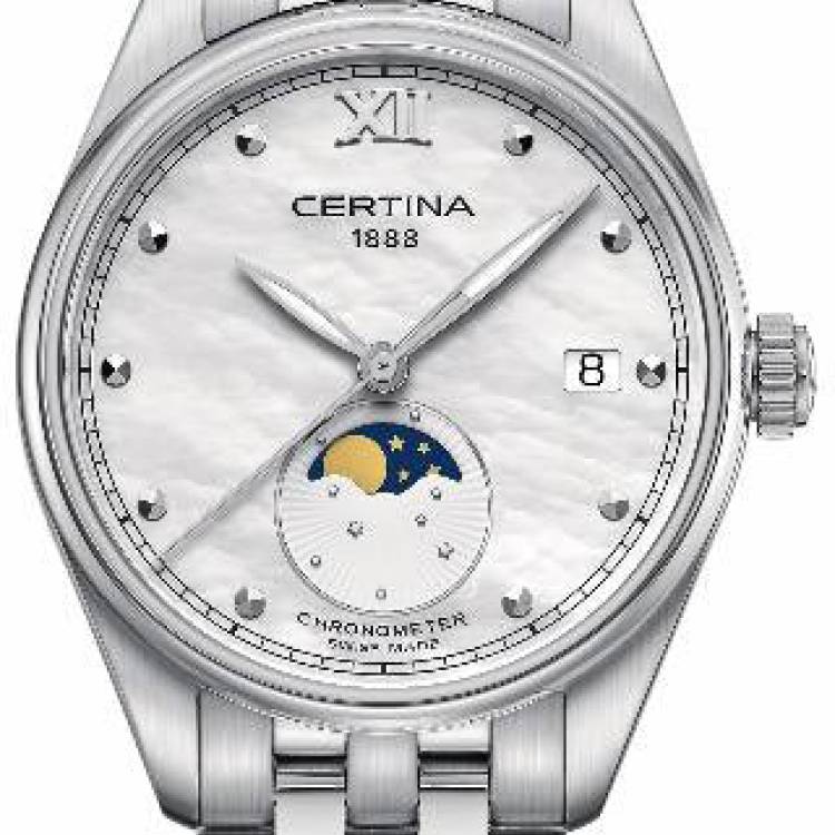 Certina Watch DS-8 Moon Phase Lady - White