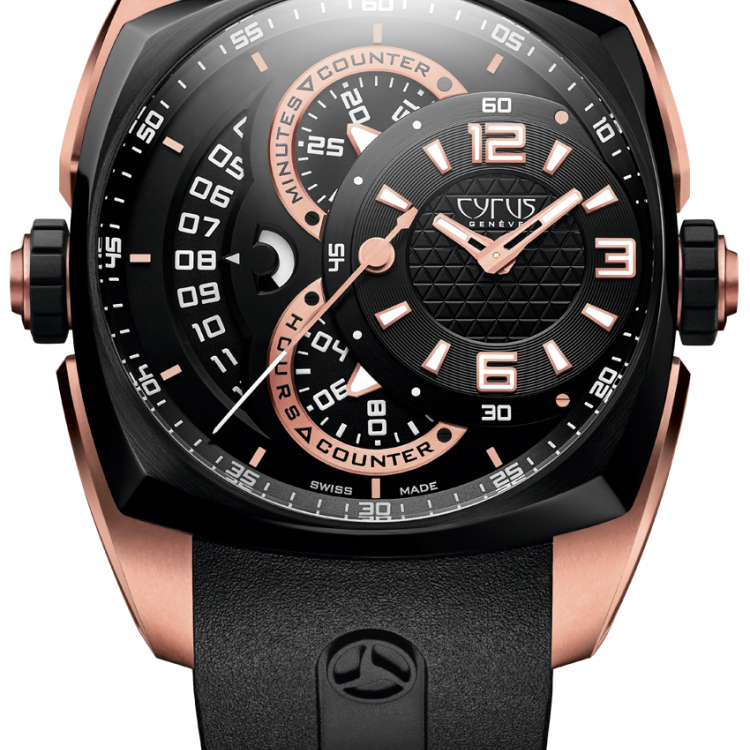 Cyrus Watch Klepcys Chronograph Rose Gold & Black DLC Steel Limited Edition - Black