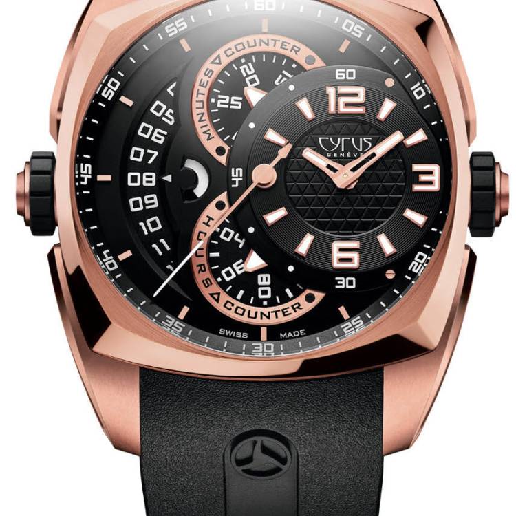 Cyrus Watch Klepcys Chronograph Rose Gold Limited Edition - Black