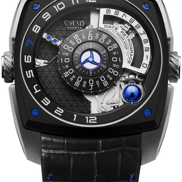Cyrus Watch Klepcys Moon Blue White Gold Black DLC Titanium Limited Edition - Black