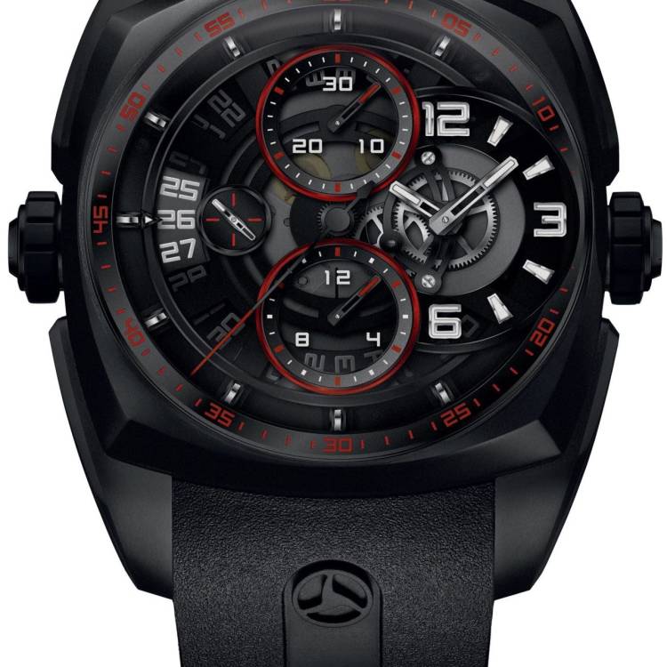 Cyrus Watch Klepcys Skeleton Chronograph Dark And Red Black DLC Steel Limited Edition - Black