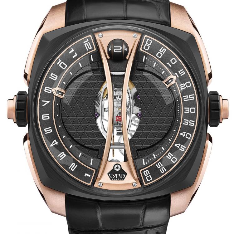 Cyrus Watch Klepcys Vertical Tourbillon Rose Gold Black DLC Titanium Limited Edition - Black