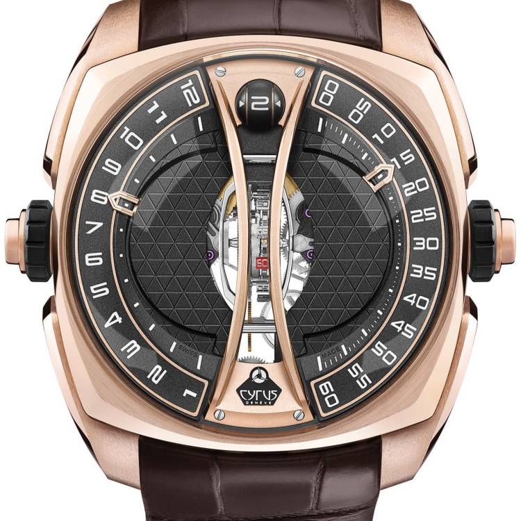Cyrus Watch Klepcys Vertical Tourbillon Rose Gold Limited Edition - Black