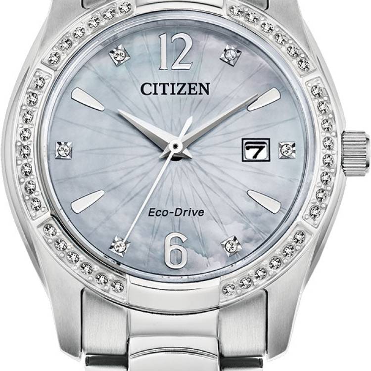 Citizen Watch Silhouette Crystal Eco Drive Ladies - Grey