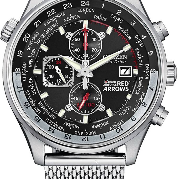 Citizen Watch Red Arrows Chronograph Eco Drive Mens - Black