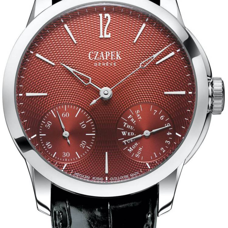Czapek Watch Quai des Bergues Guilloche Ricochet Rosewood S - Red