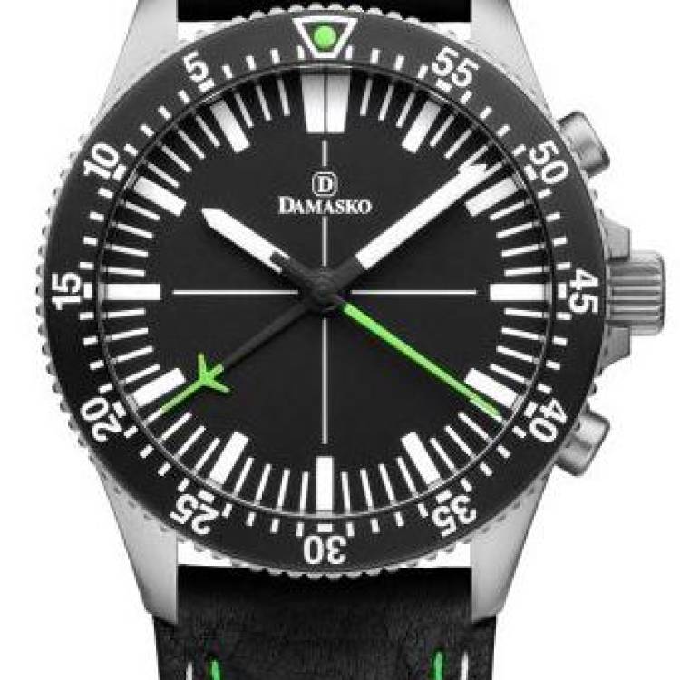 Damasko Watch DC80 Matt Green Leather Pin - Black