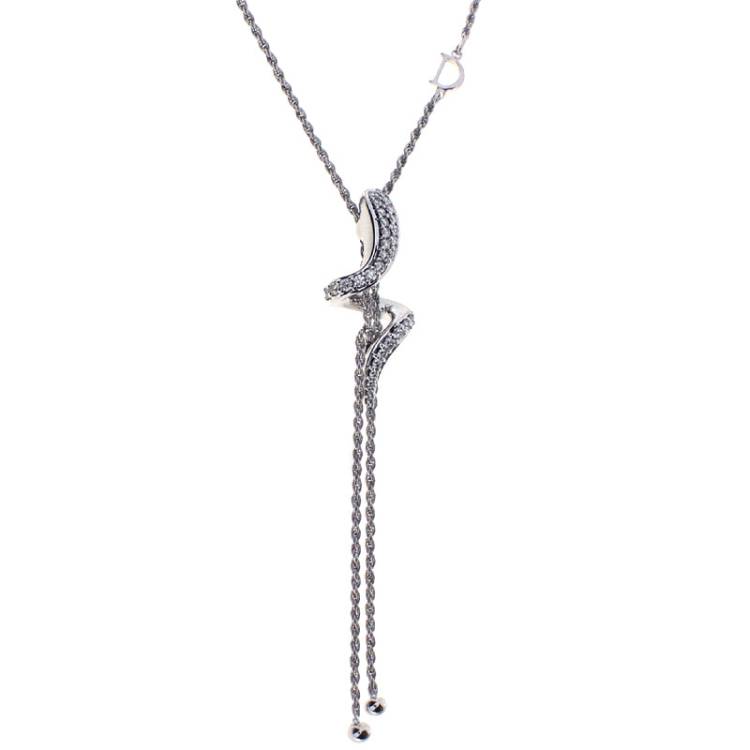 Damiani Eden 18ct White Gold 0.41ct Diamond Snake Lariat Necklace - Gold
