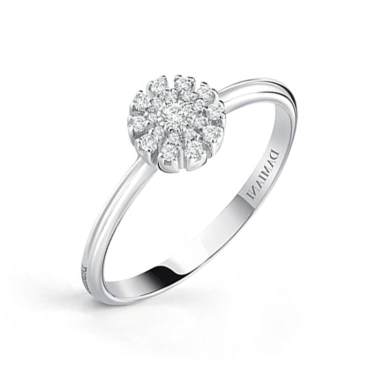 Damiani Margherita 18ct White Gold 0.10ct Diamond Ring - K.5 (11)