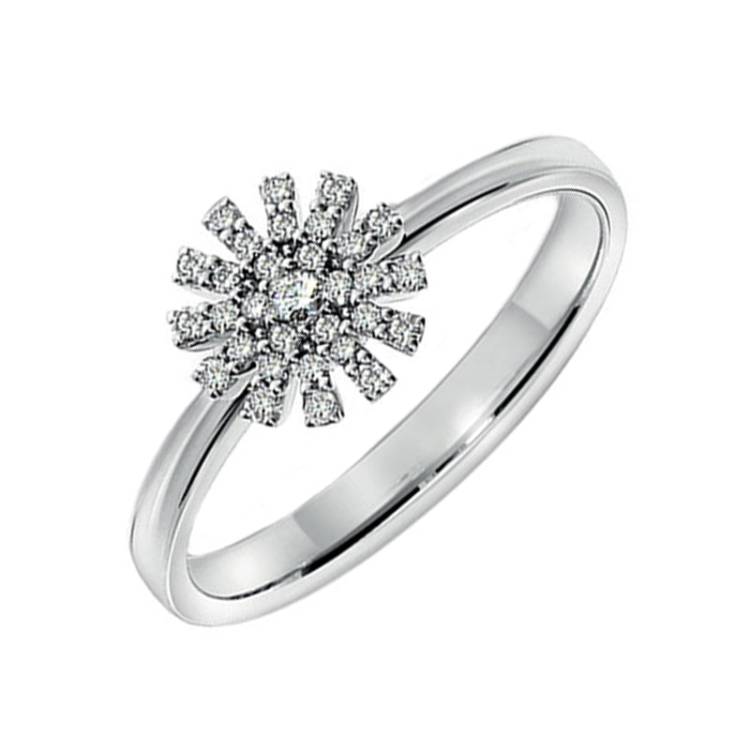 Damiani Margherita 18ct White Gold 0.16ct Diamond Ring - K.5 (11)