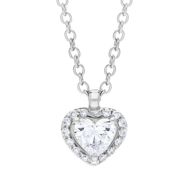 Damiani Minou 18ct White Gold 0.38ct Diamond Heart Cut Pave Necklace - Gold