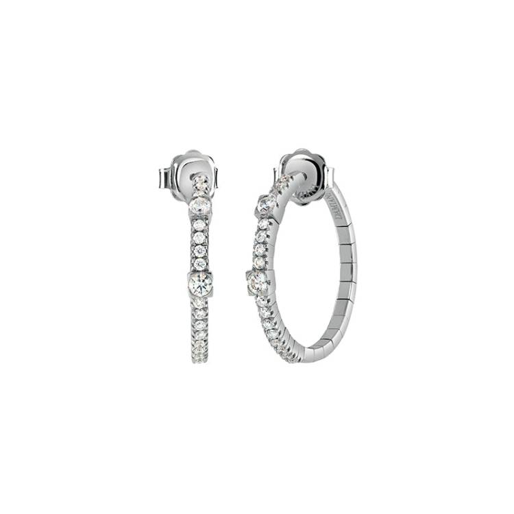 Damiani Notte Di San Lorenzo 18ct White Gold 0.65ct Diamond Hoop Earrings - Gold