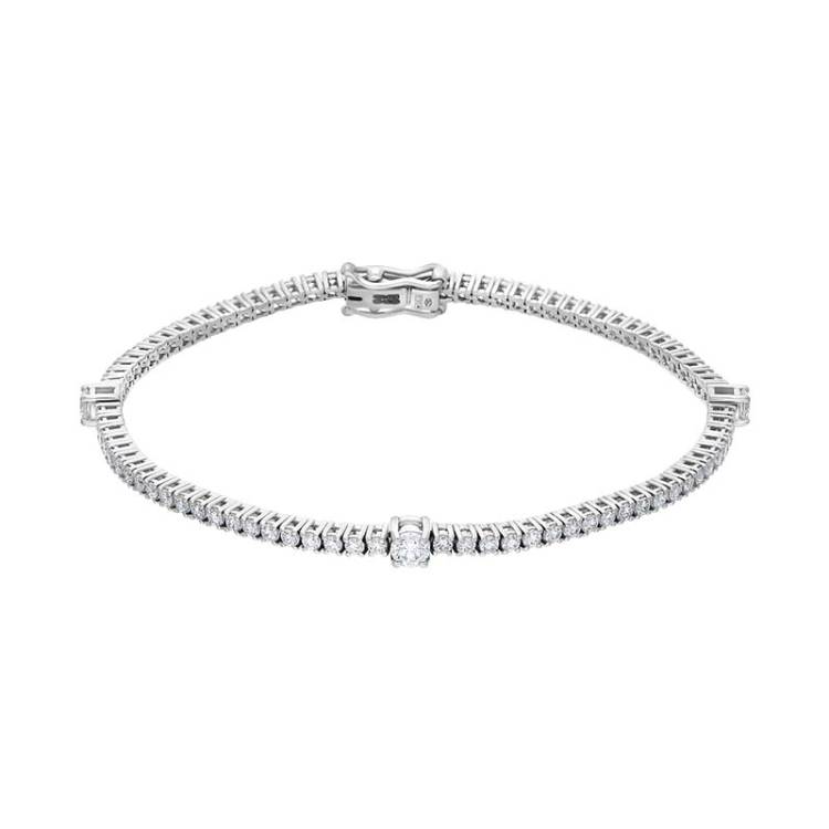 Damiani Notte Di San Lorenzo 18ct White Gold 1.87ct Diamond Tennis Bracelet D - Gold