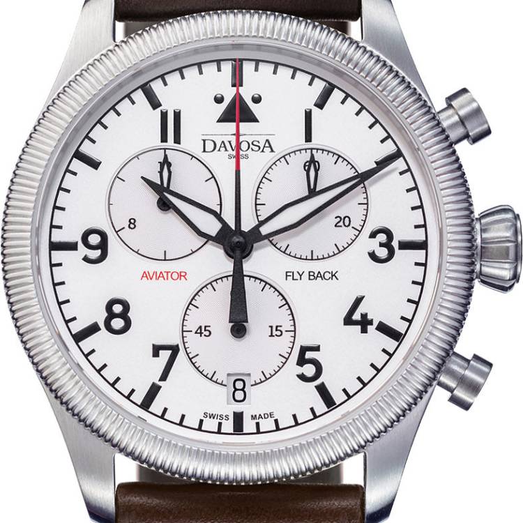 Davosa Watch Aviator Quartz Chronograph Silver - Silver