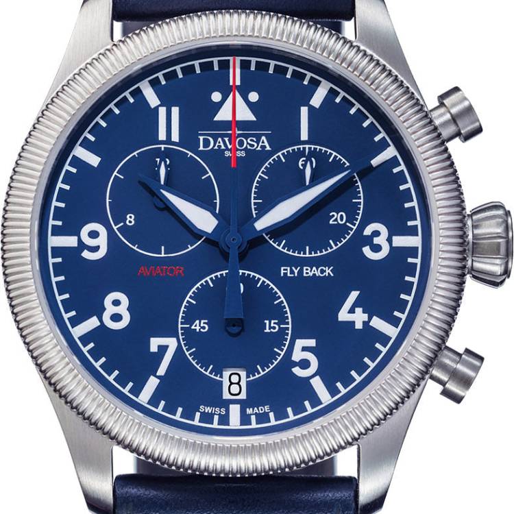 Davosa Watch Aviator Quartz Chronograph Blue - Blue