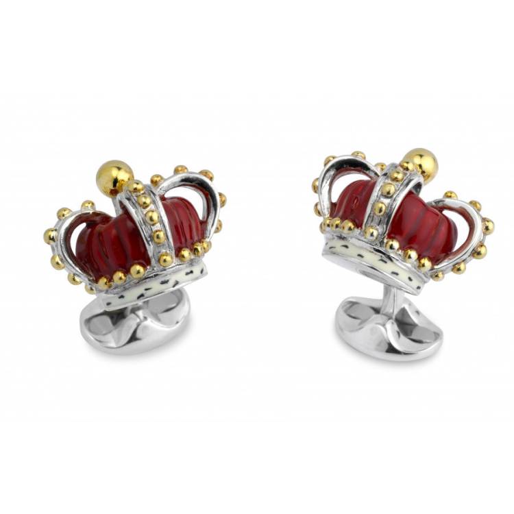 Deakin & Francis Cufflinks Sterling Silver Crown - Silver