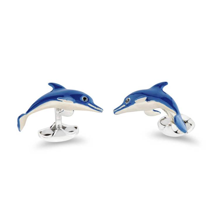 Deakin & Francis Cufflinks Sterling Silver Dolphin - Silver