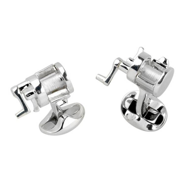 Deakin & Francis Sterling Silver Deep Sea Fishing Reel Cufflinks