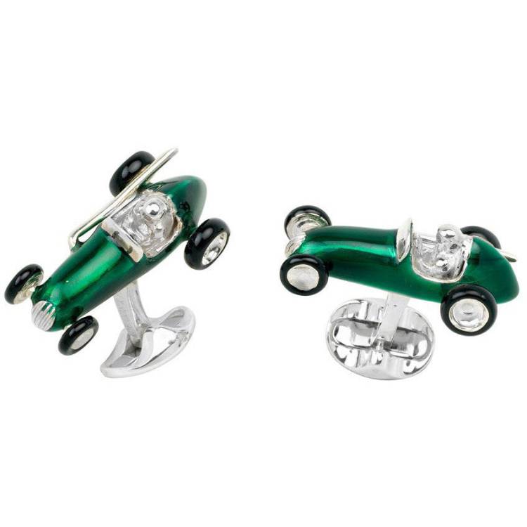 Deakin & Francis Cufflinks Green Racing Car - Green