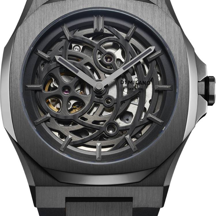 D1 Milano Watch Skeleton Gun Metal