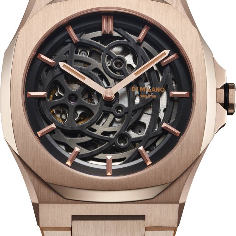 D1 Milano Watch Skeleton Rose Gold