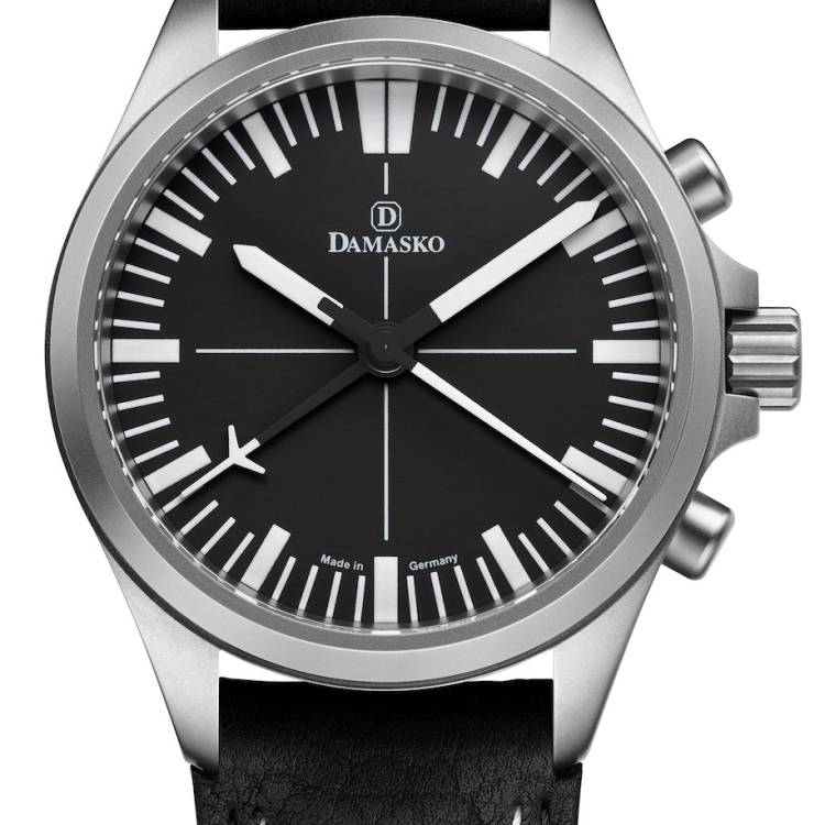 Damasko Watch DC70 Leather With Double Stitch Pin Buckle - Black