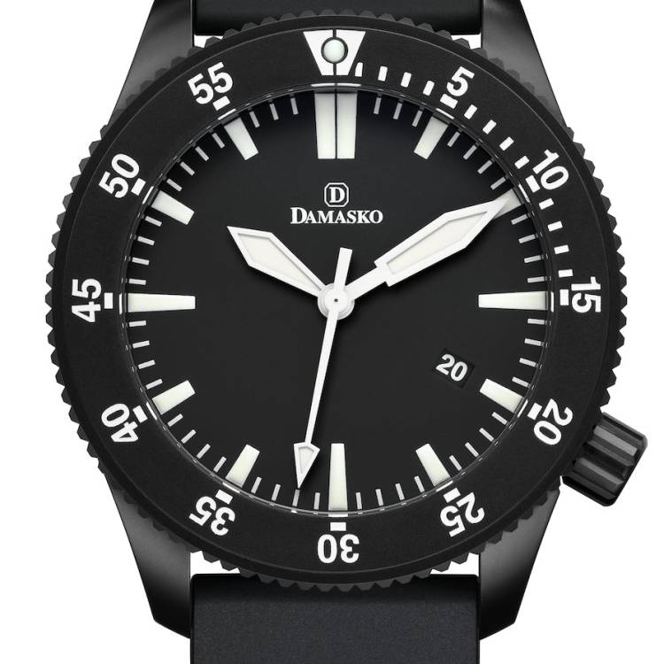 Damasko Watch DSub50 Rubber Sport Deployment Buckle - Black