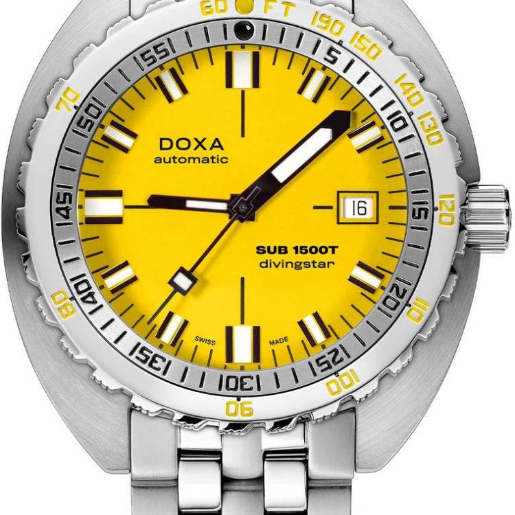 Doxa Watch SUB 1500T Divingstar Bracelet - Yellow