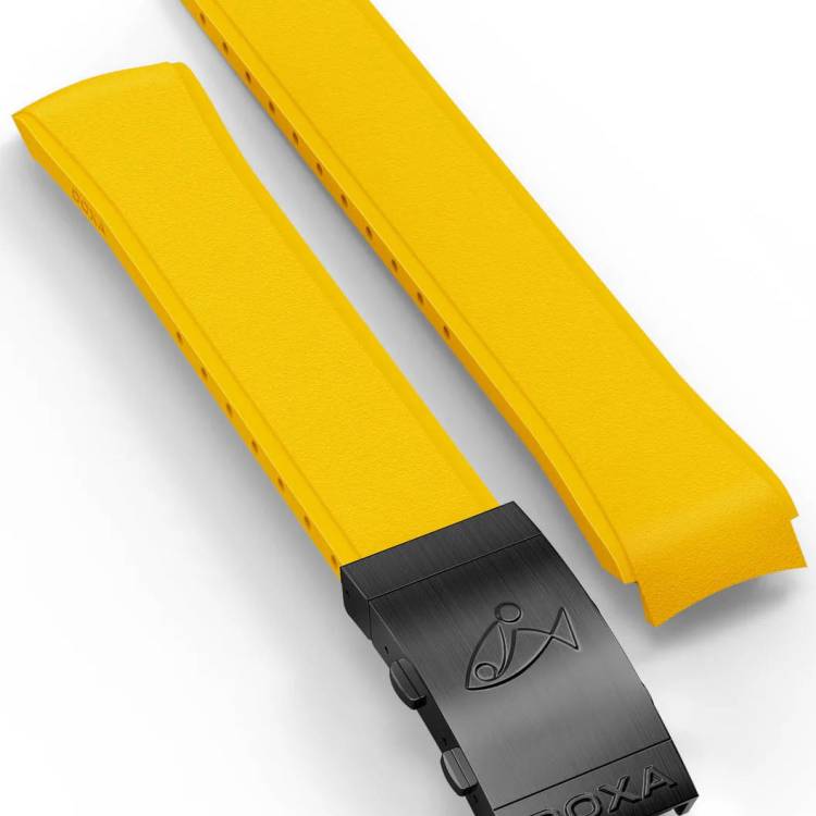 Doxa Strap SUB 300 Carbon Rubber Yellow With Folding Clasp - Yellow