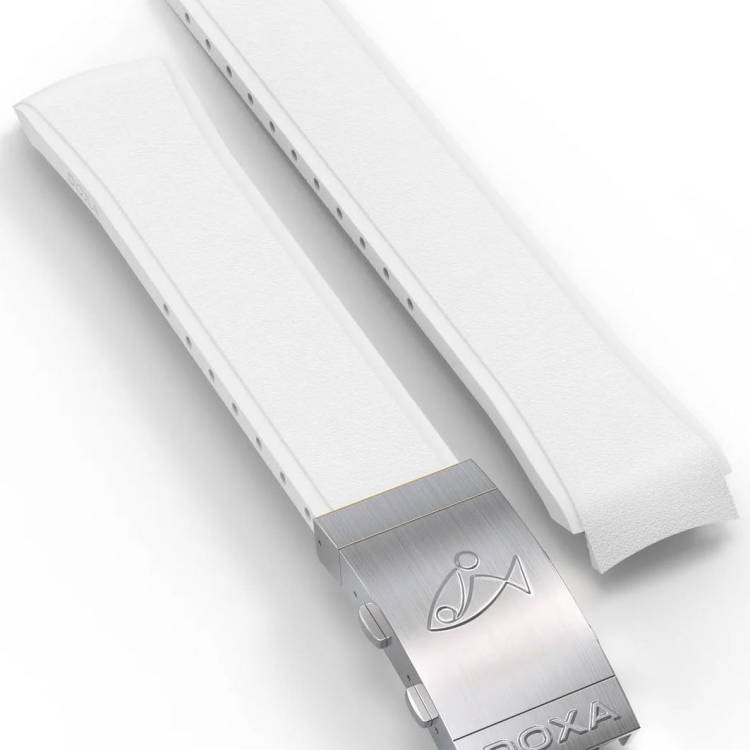 Doxa Strap SUB 300T Rubber White With Folding Clasp - White