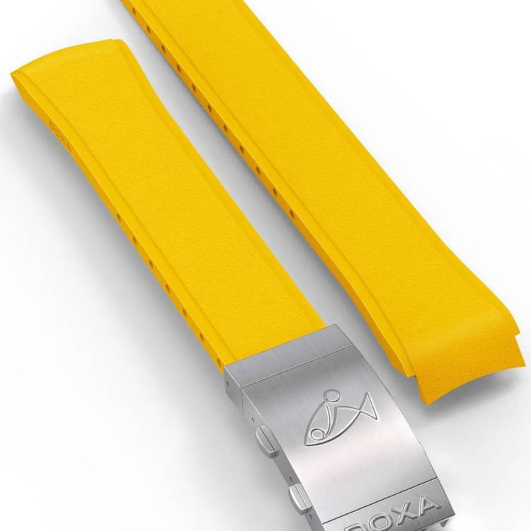 Doxa Strap SUB 300T Rubber Yellow With Folding Clasp - Yellow