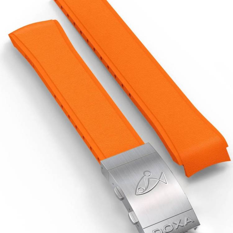 Doxa Strap SUB 300T Rubber Orange With Folding Clasp - Orange