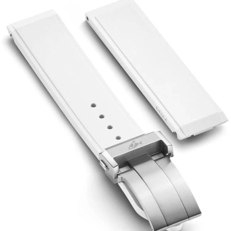 Doxa Strap SUB 600T Rubber White With Folding Clasp - White