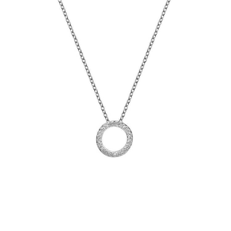 Hot Diamonds Striking Circle Sterling Silver Necklace - Silver