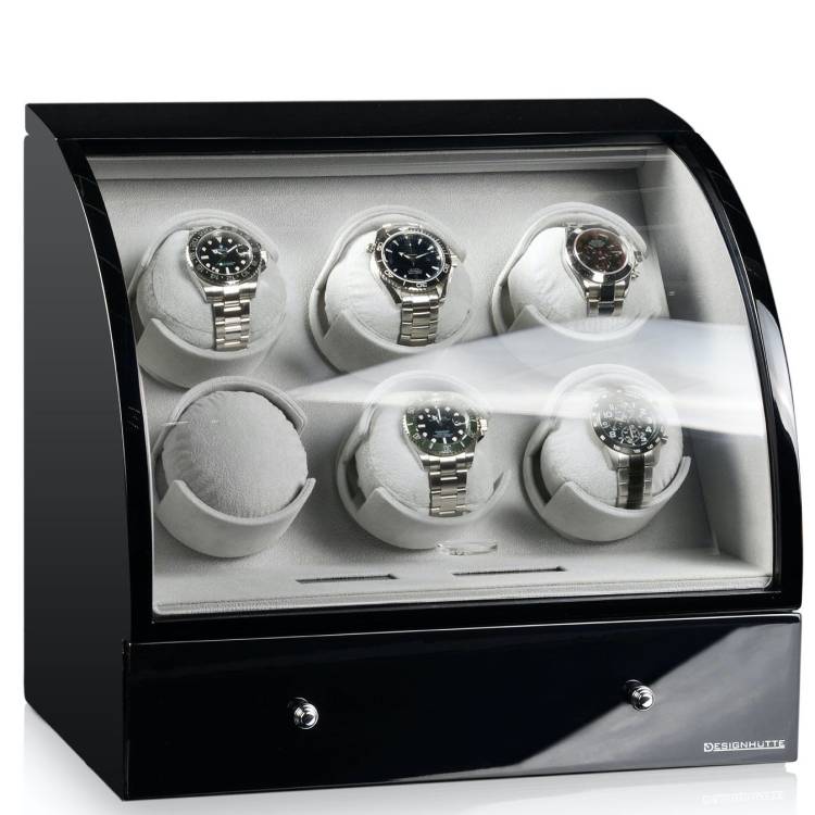 Designhuette Watch Winder Basel 6 Black - Black