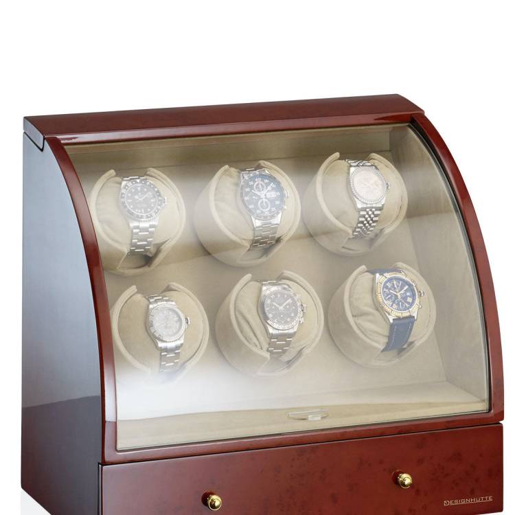 Designhuette Watch Winder Basel 6 Burlwood - Black